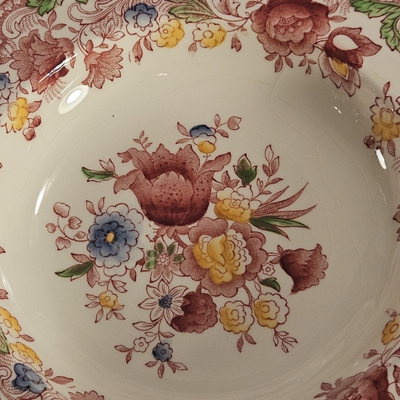 Vintage Johnson Brother* Dorchester England* 2 Salad 8" Bowls" Pink Floral - Picture 5 of 9